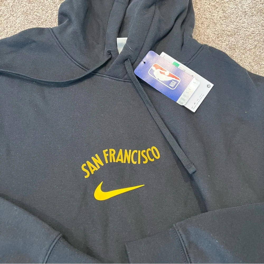 Mens Size XL Nike NBA City Edition Hoodie Golden State Warriors Black Sweatshirt - Picture 3 of 5